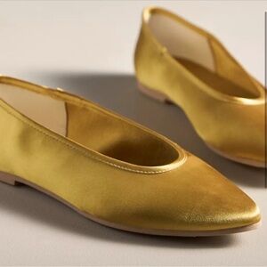 GEORGETTE ANTIQUE GOLD SATIN BC Footware balletflat